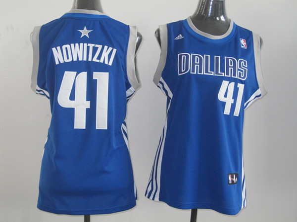  NBA Women Dallas Mavericks 41 Dirk Nowitzki Swingman Blue Jersey